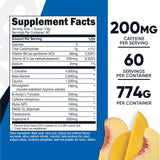 Nutricost Pré-Entraînement Pêche Mangue, doseur: dosage pratique pour une session optimisée.
