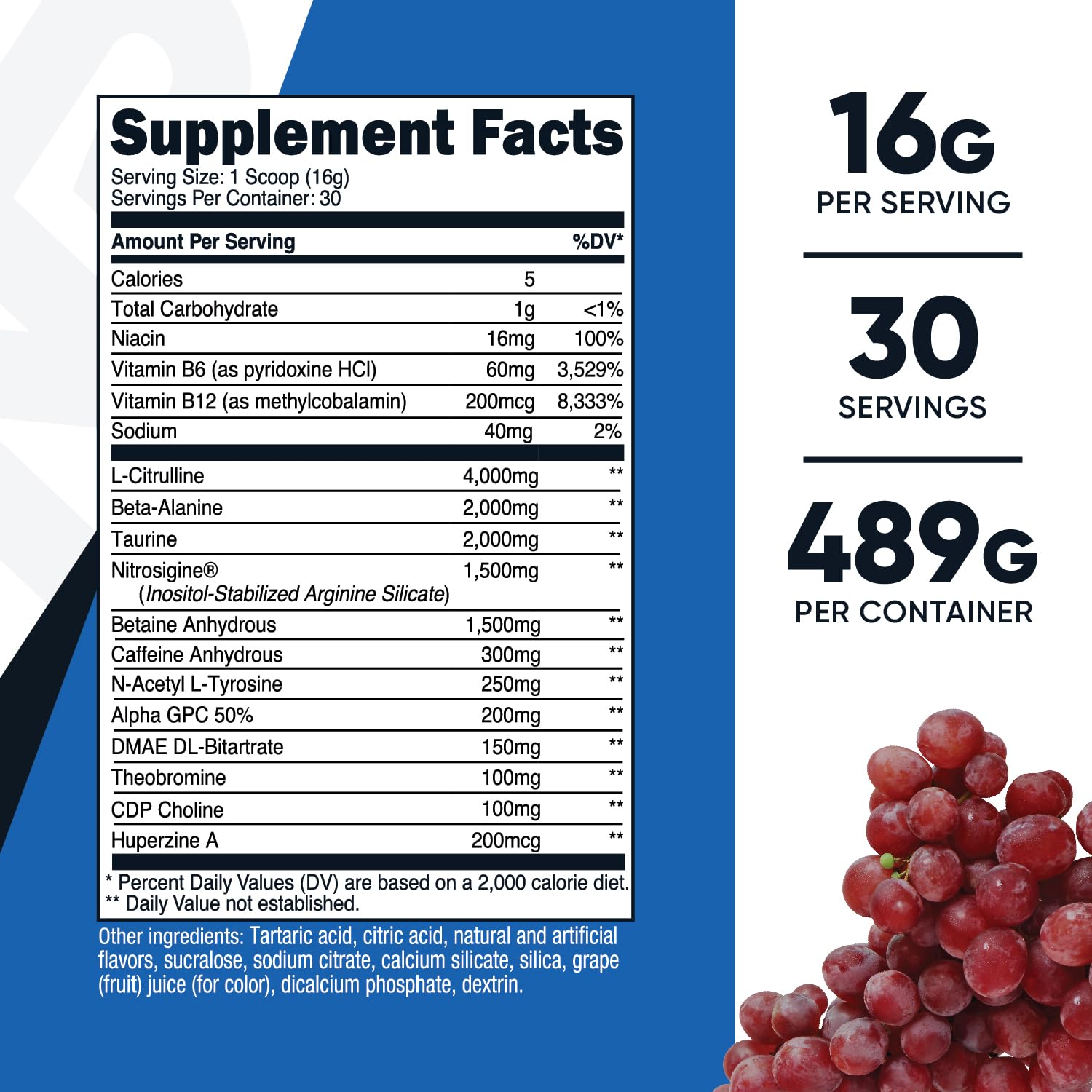 Nutricost Pre-X dose avec dosette incluse pour démarrer l'entraînement.