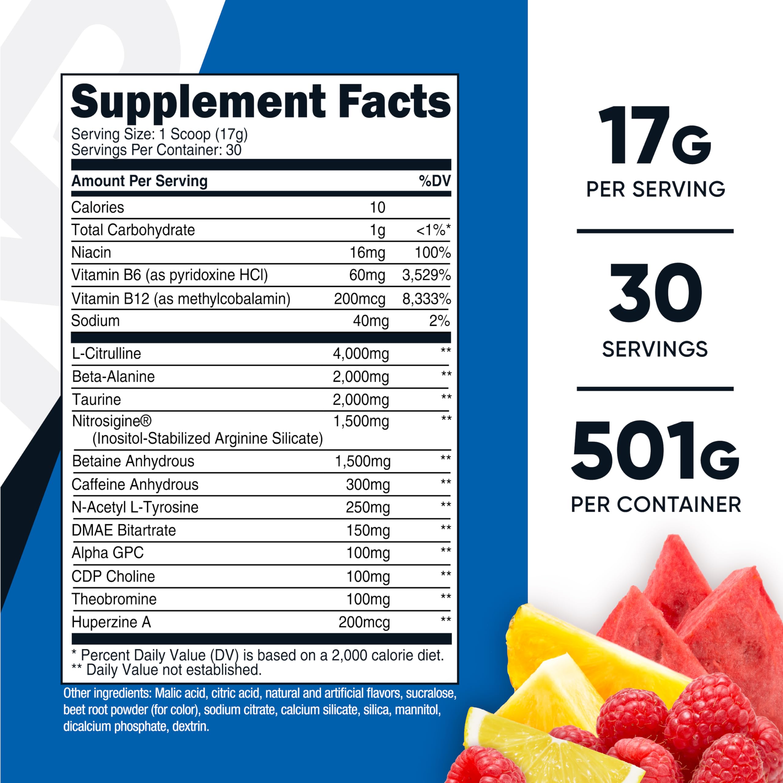 Nutricost Pre-X Xtreme poudre pré-entraînement: sachet prêt à mélanger pour concentration et énergie.