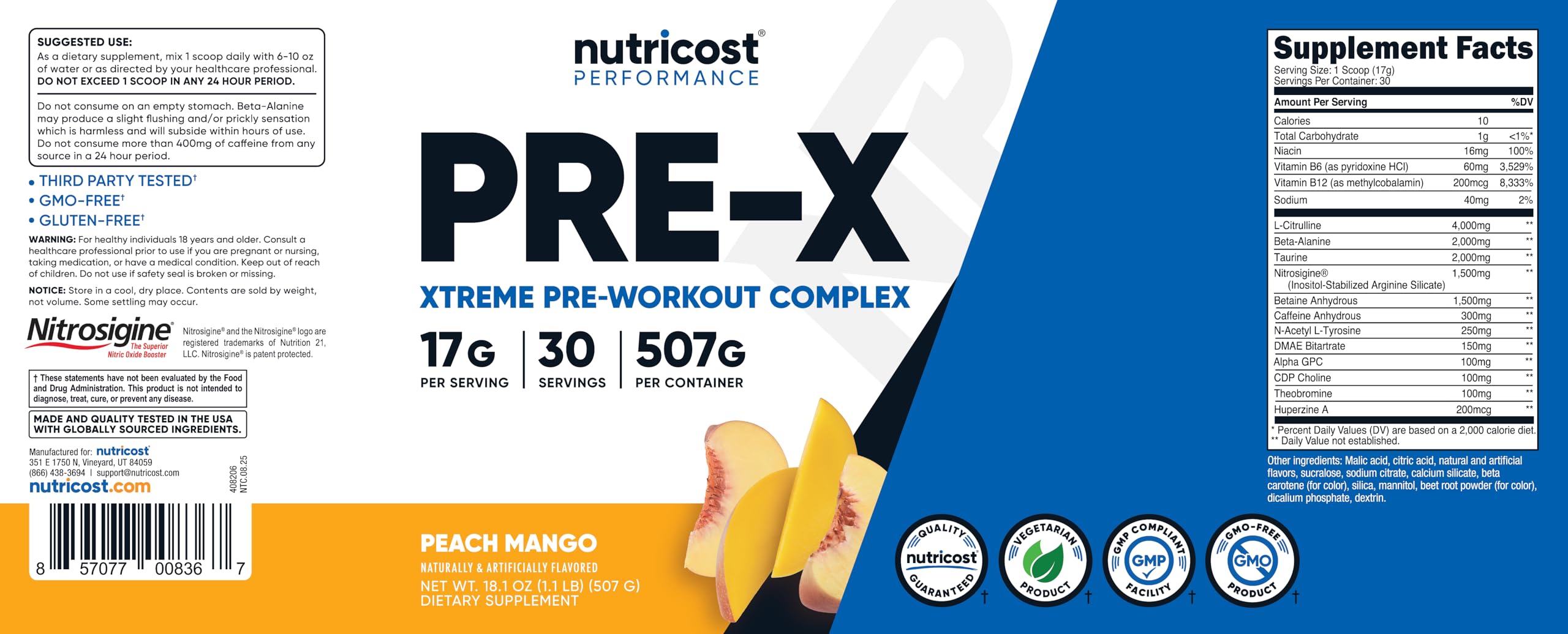 Nutricost Pre-X Xtreme énergie et concentration possibles pendant l’entraînement.