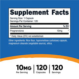 Nutricost Pregnenolone 10 mg – capsules visibles pour une prise quotidienne discrète
