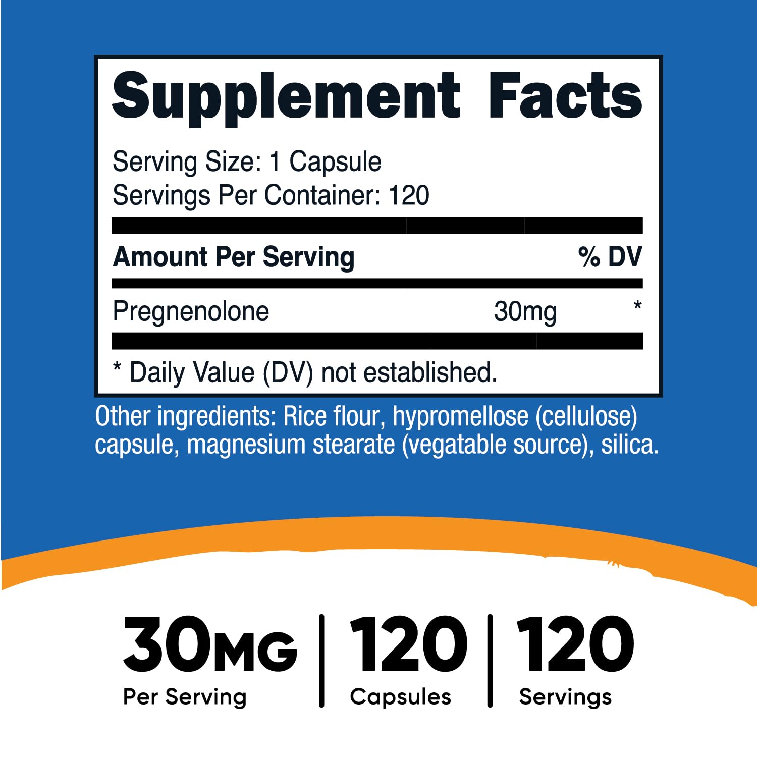 Nutricost Pregnenolone, capsules végétales : option végétale et faciles à avaler.