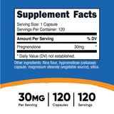 Nutricost Pregnenolone, capsules végétales : option végétale et faciles à avaler.