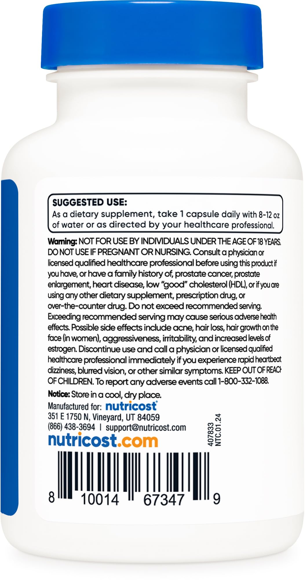 Nutricost Pregnenolone, controle-qualite-gmp : fabrication traçable et fiable.