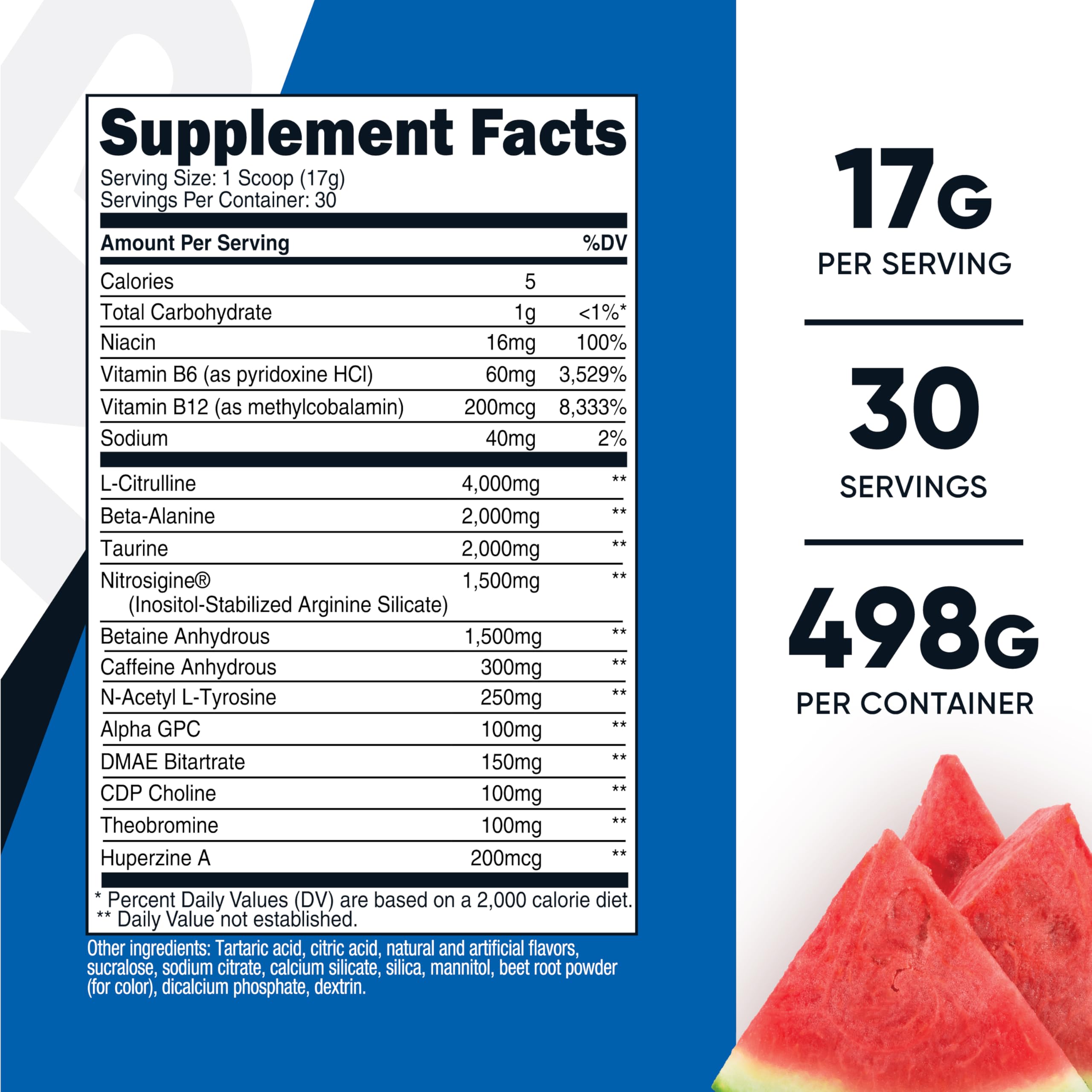 Doseur inclus dans Nutricost Pre-Workout Pastèque pour un mélange pratique.