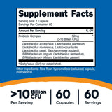 Nutricost Probiotic Complex – bouteille 60 capsules, format pratique pour toute la journée
