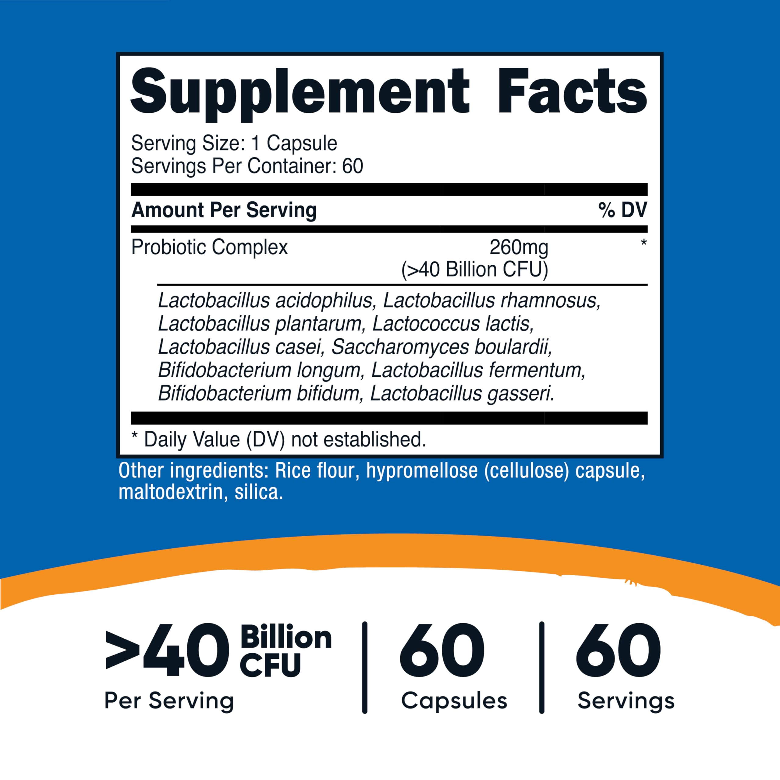 Nutricost Complexe Probiotiques – capsules en main, routine quotidienne bénéfique.