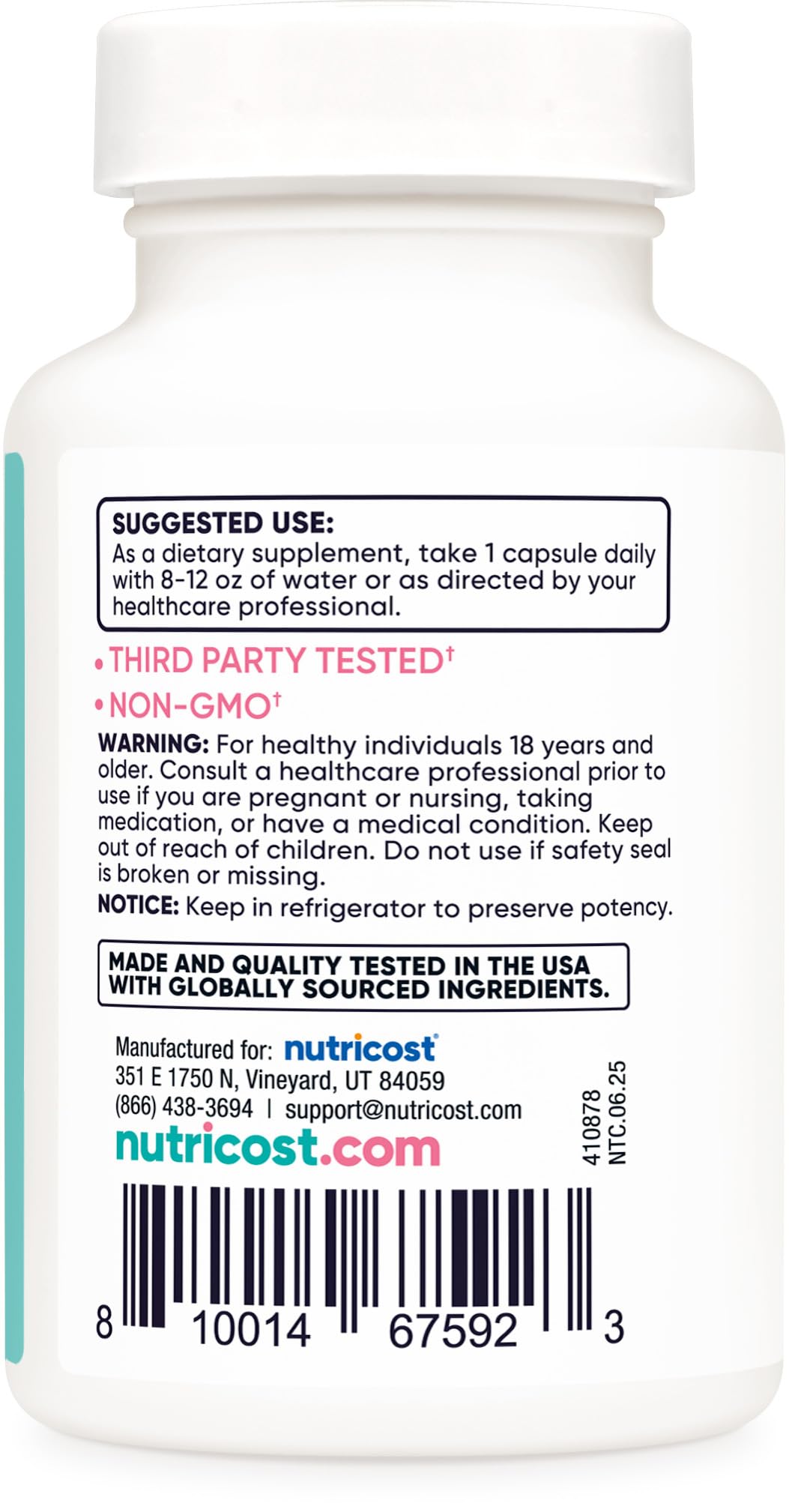 Nutricost Probiotic Femme avec extrait de canneberge, sans gluten et sans OGM