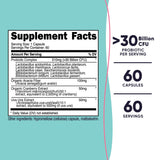 Nutricost Probiotique Femmes capsules avec fibre d'acacia pour le confort intestinal.