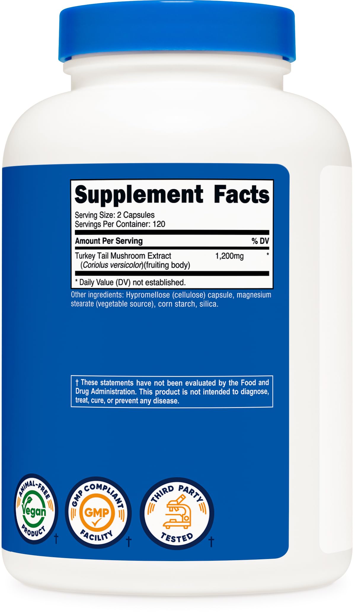Fabriqué selon BPF et FDA pour Nutricost Tramète versicolore