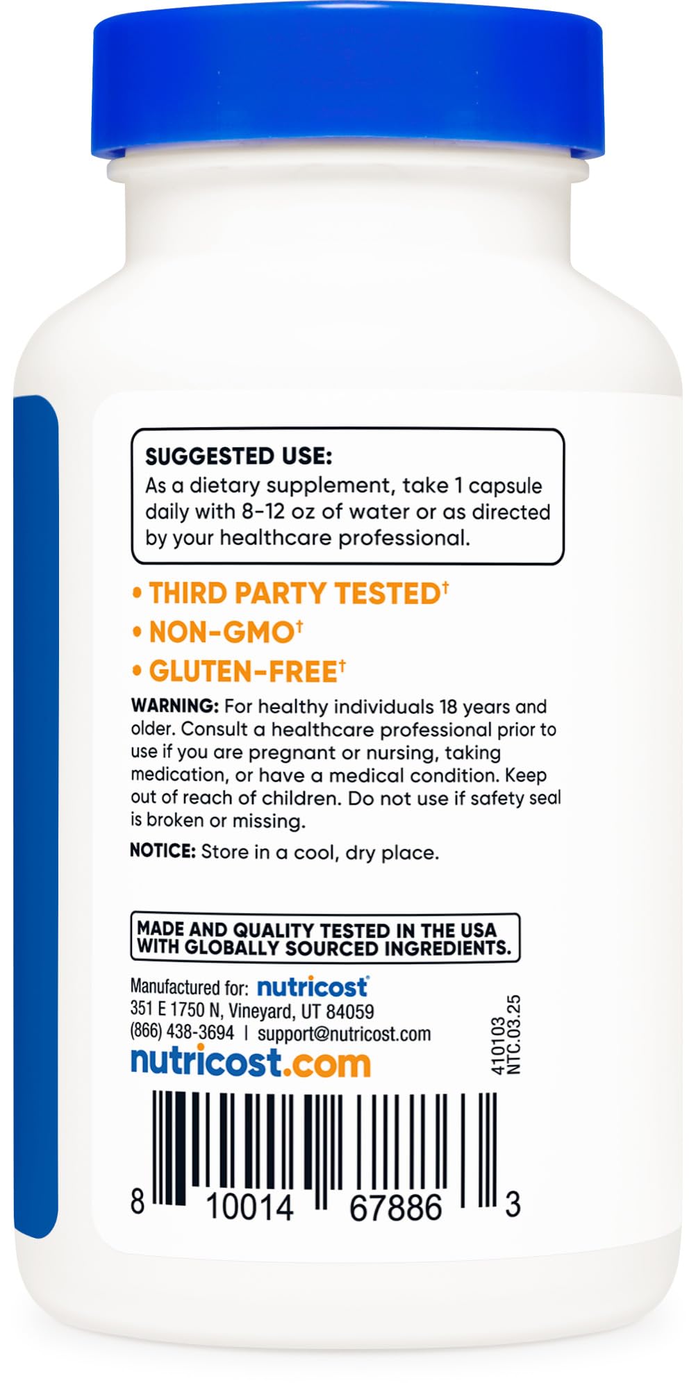 Nutricost Propolis – contrôle qualité ISO et NSF pour pureté et sécurité