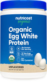 Nutricost protéine blanc d'œuf bio naturel en bouteille, facile à doser pour shakes quotidiens.