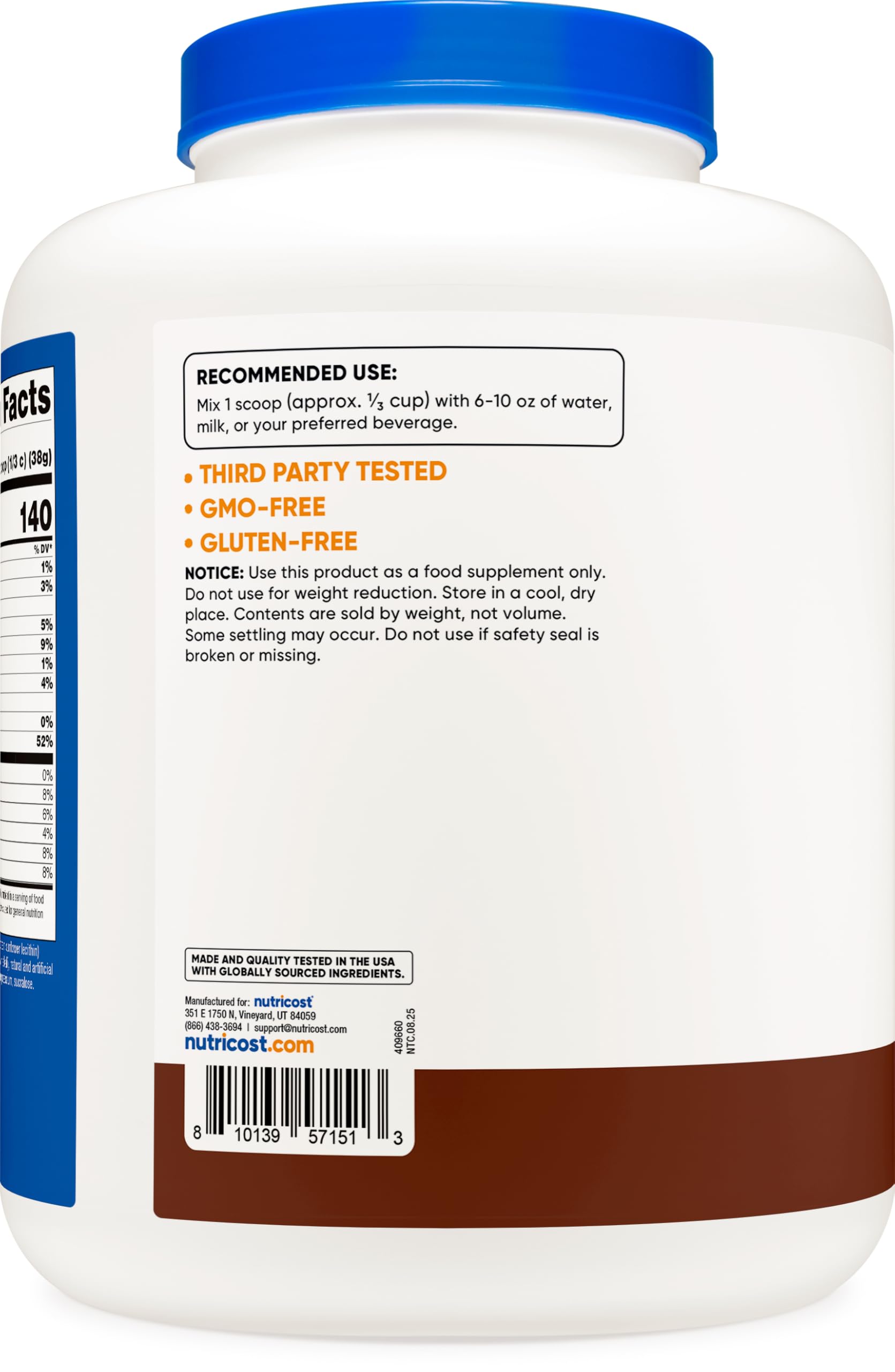 Nutricost protéine isolat lactoserum chocolat lait, préparation rapide