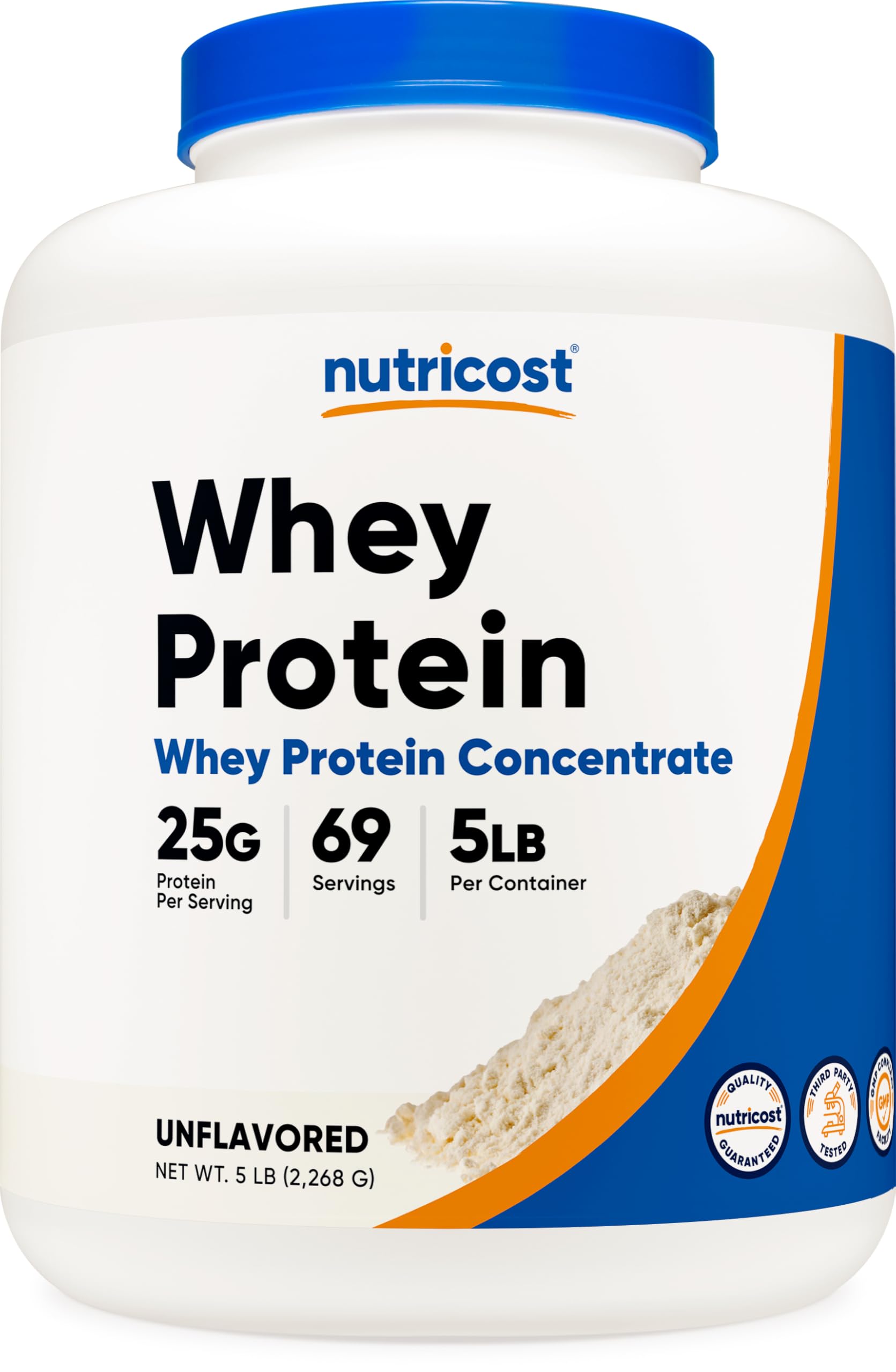 Nutricost protéine lactosérum concentrée, bouteille 5-lbs, pratique pour shakes post-entraînement.