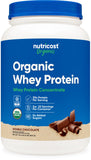 Nutricost protéine lactosérum double chocolat, conteneur 2lb, source pratique de protéines savoureuses.