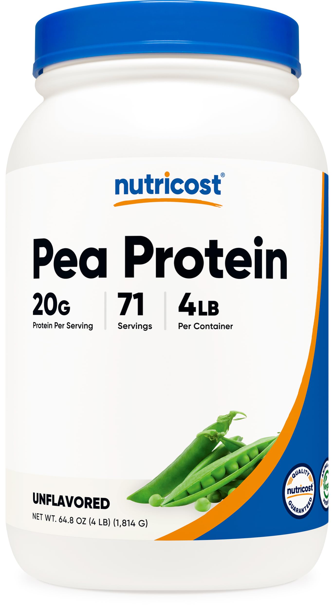 Nutricost protéine pois poudre, versement facile dans boissons grâce au goût neutre.
