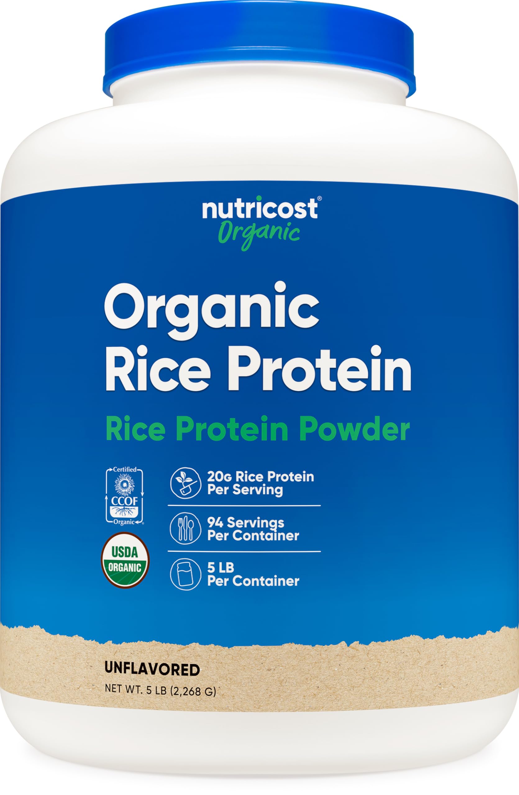 Nutricost Protéine de riz biologique en poudre, idéale pour shakes protéinés végétariens.