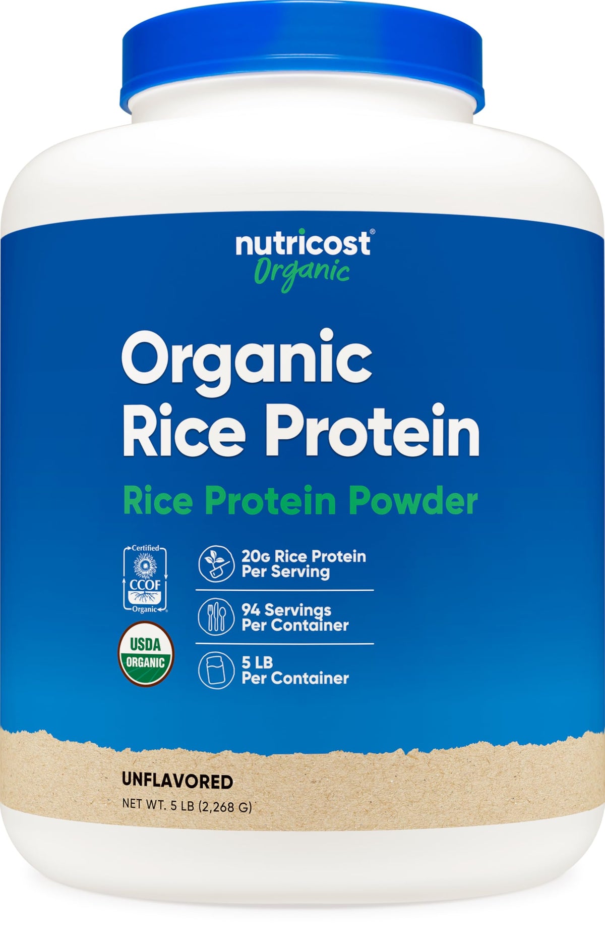 Nutricost Protéine de riz biologique en poudre, idéale pour shakes protéinés végétariens.