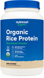 Protéine de riz Nutricost bio en poudre prête à être mélangée pour un apport protéique végétal