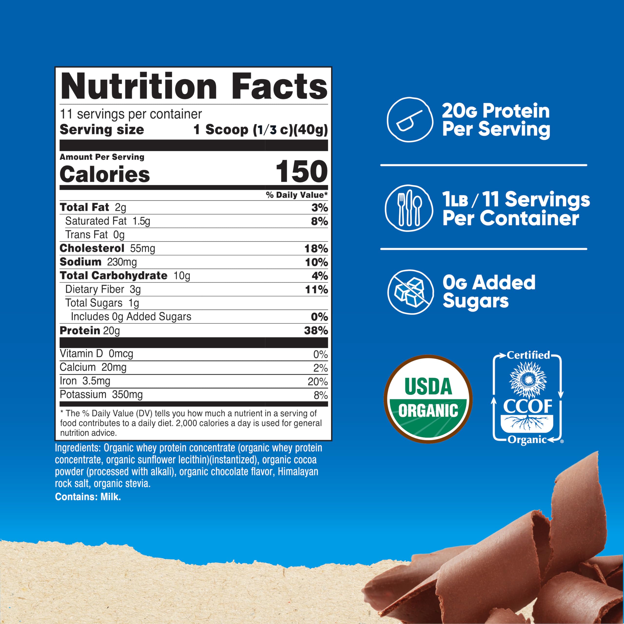 Nutricost protéine whey organique, poudre prête à mélanger pour smoothie nutritif.