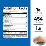 Nutricost cuillère-doseuse avec poudre de psyllium pour doser facilement les fibres.