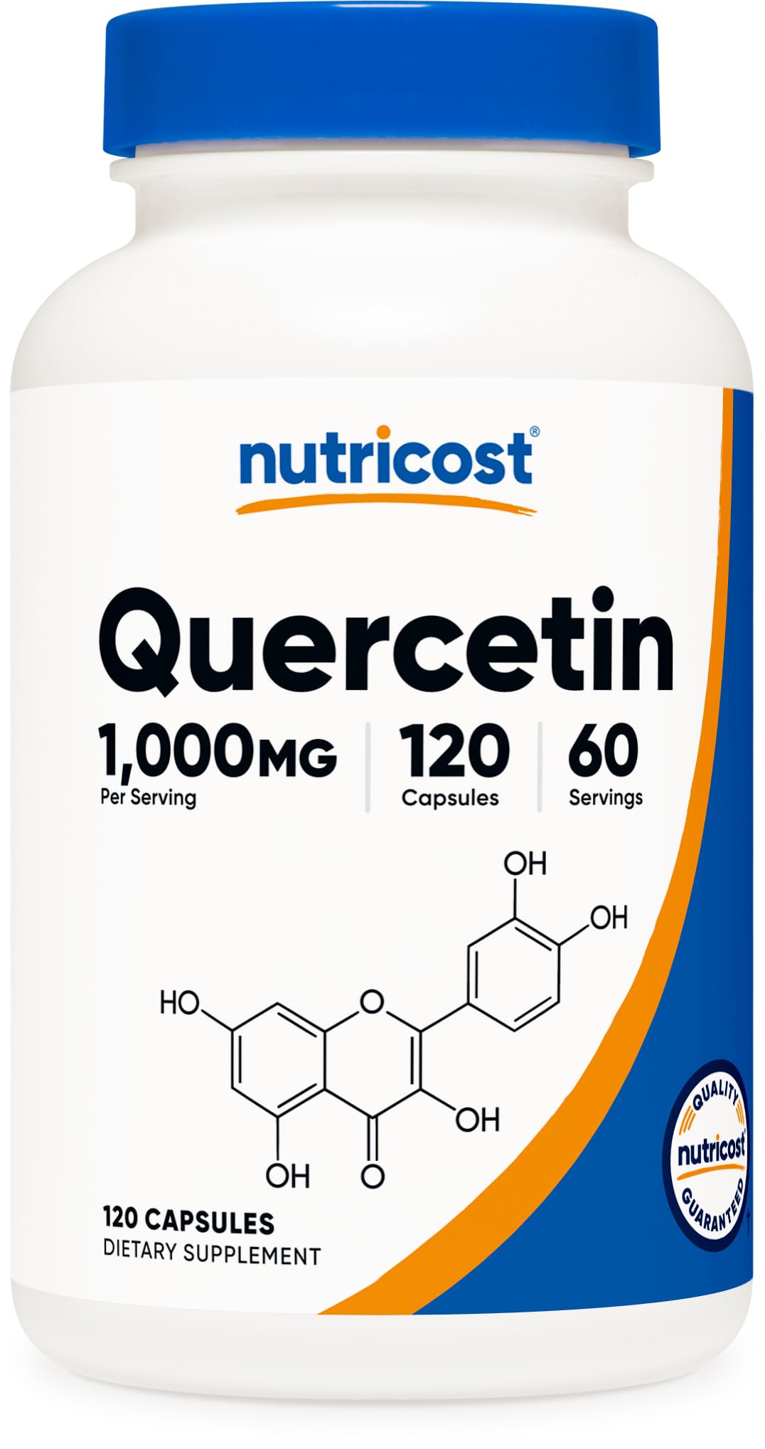 Nutricost Quercétine 1000 mg, bouteille de capsules végétariennes faciles à avaler