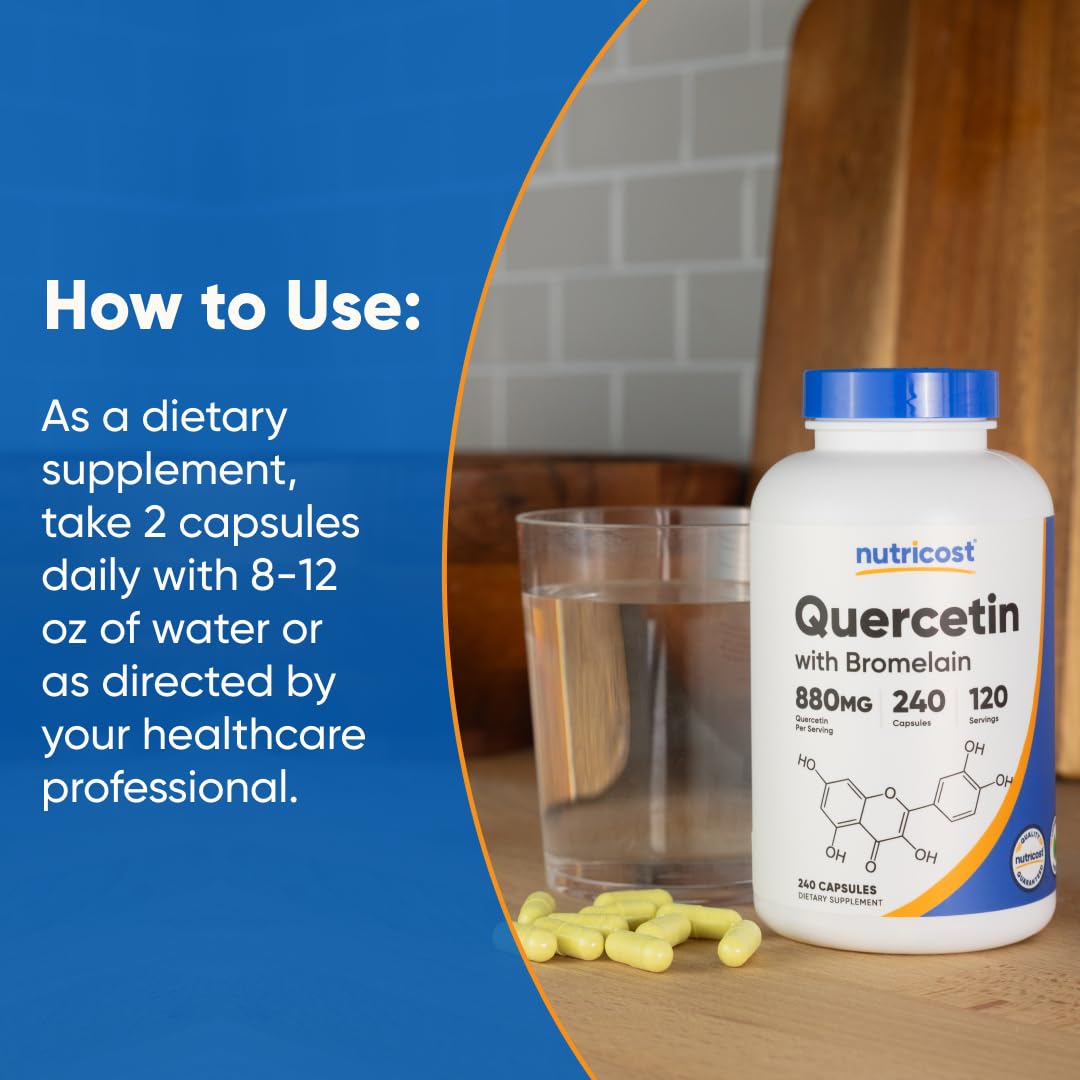 Nutricost Quercetine 880mg - Ingrédient-quercetine: extrait naturel pour usage quotidien.