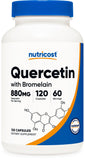 Nutricost Quercetine avec Bromélaïne, emballage clair pour prise facile.