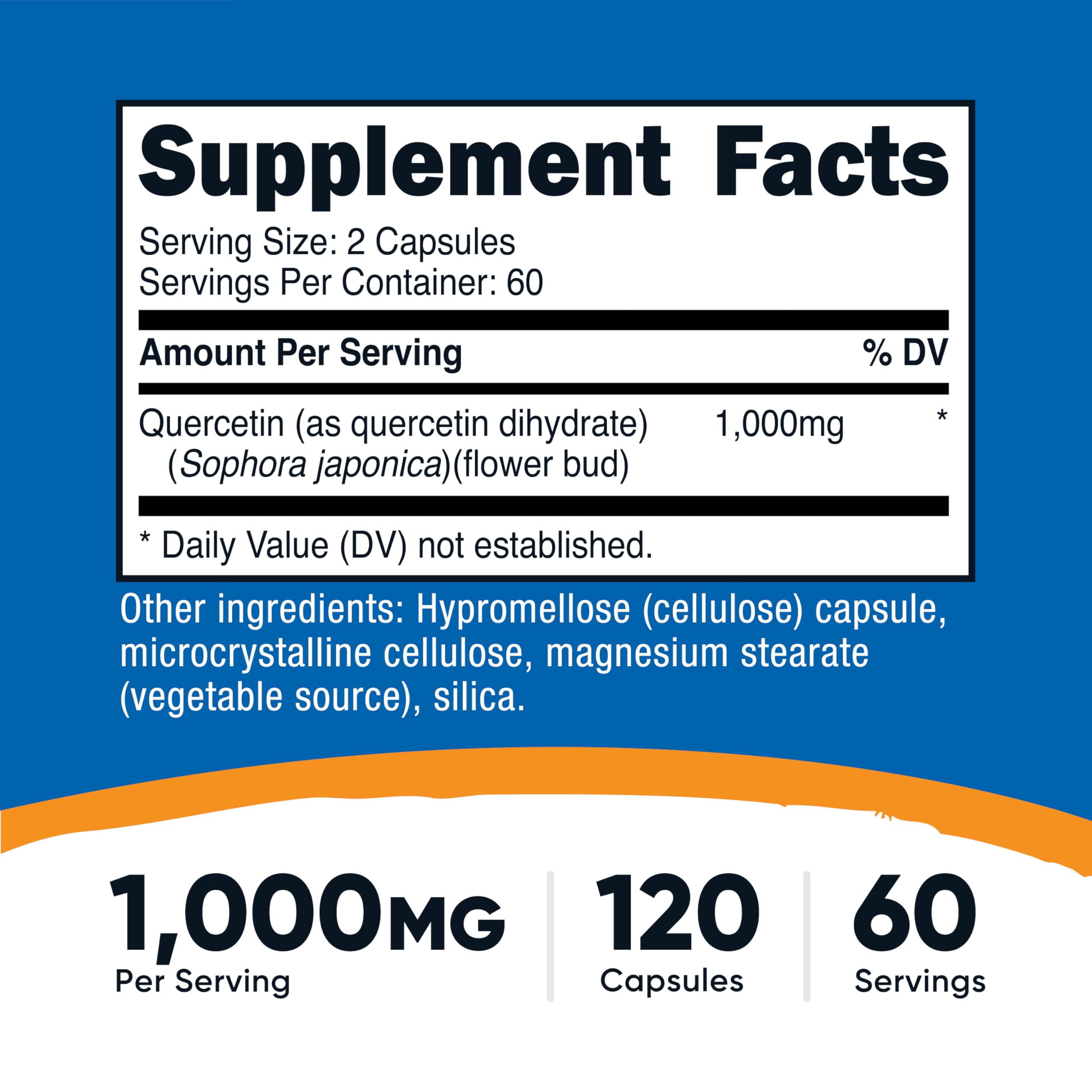 Nutricost Quercétine, capsules végétariennes, 60 portions par flacon