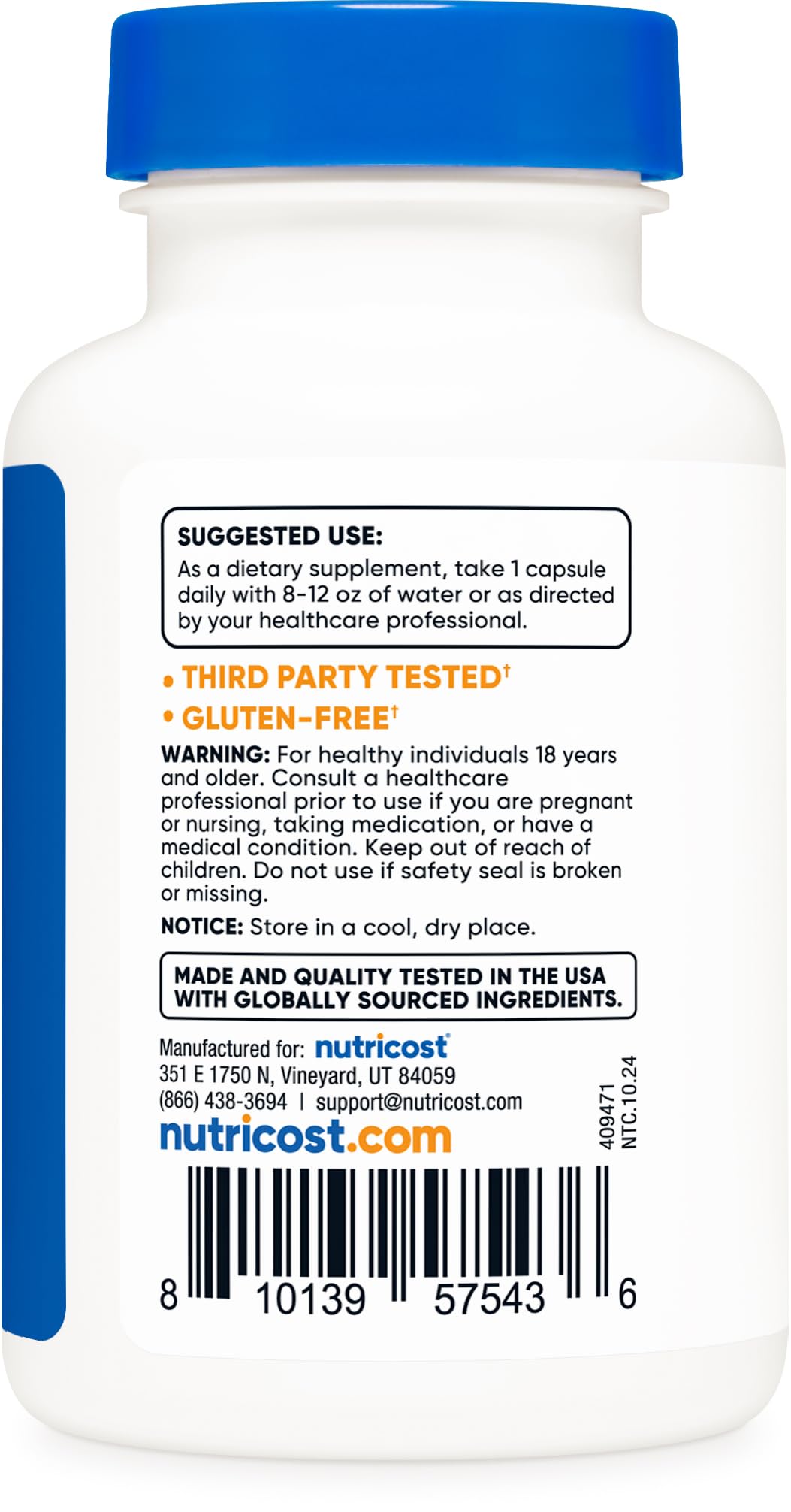 Nutricost R-5-P, boîte avec capsules véganes prêtes à l'emploi.