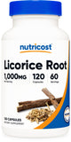 Nutricost Reglisse 500 mg – bouteille visible, prise quotidienne pratique.
