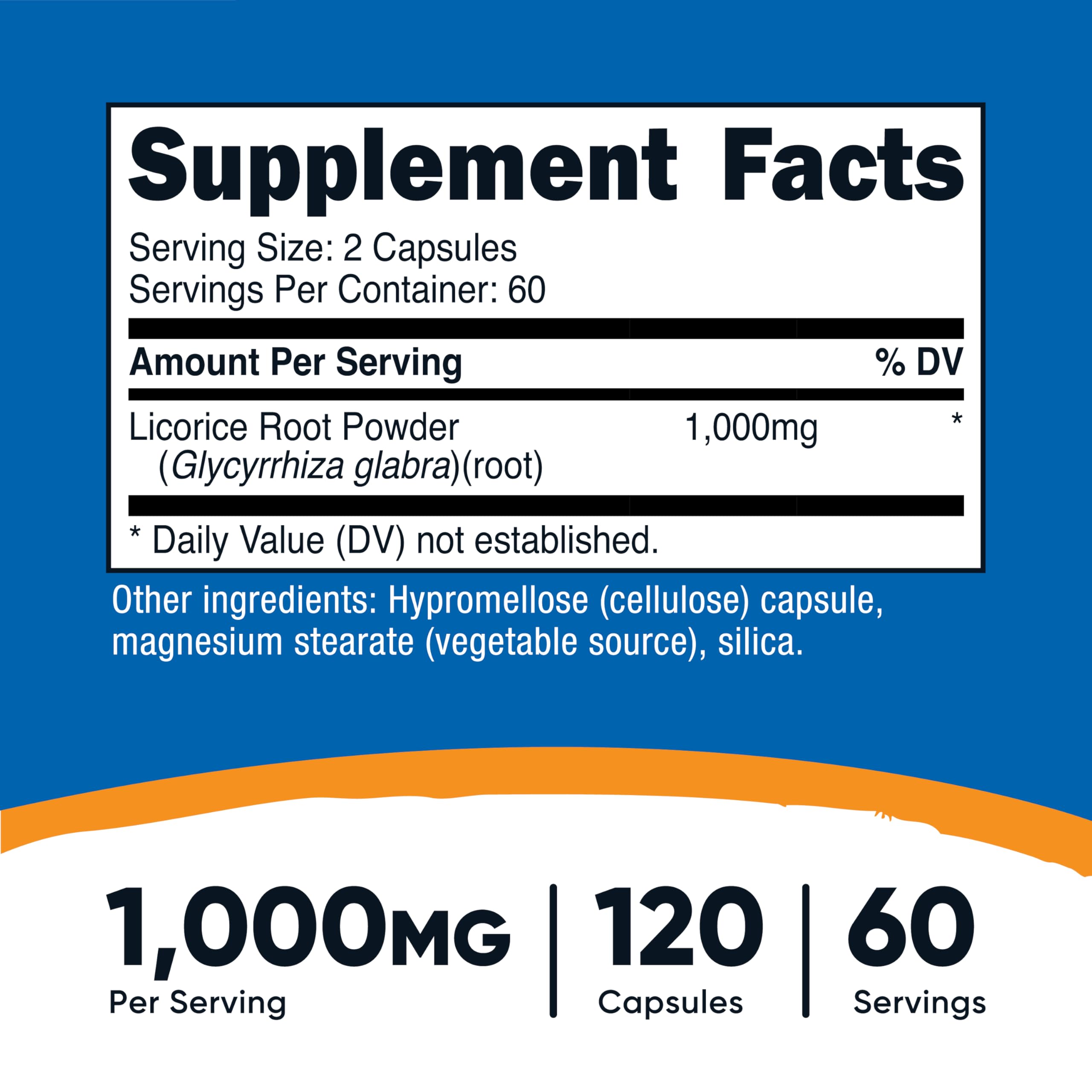 Nutricost Reglisse 500 mg – capsules, dosage simple pour routine.