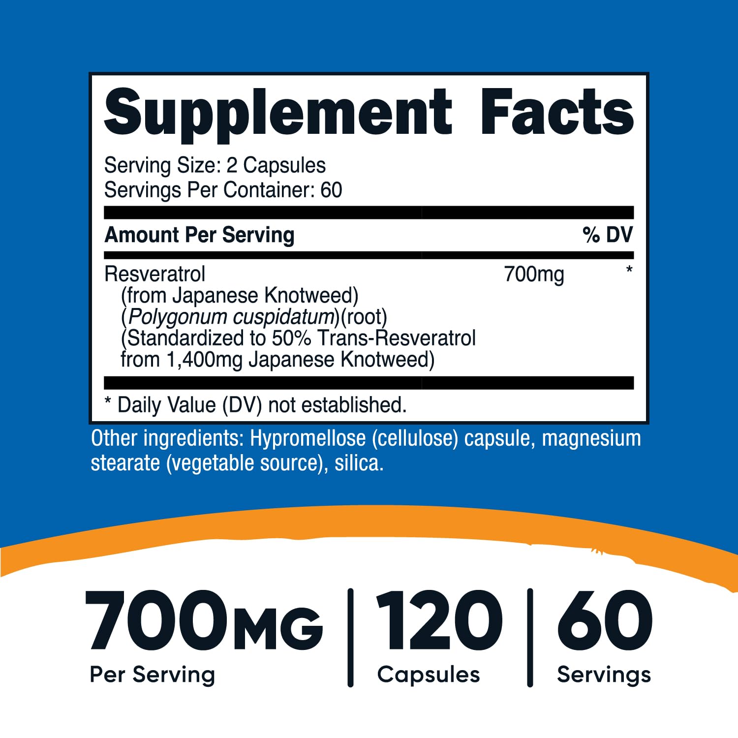 Nutricost Resveratrol 700mg – capsules végétales faciles à avaler au quotidien