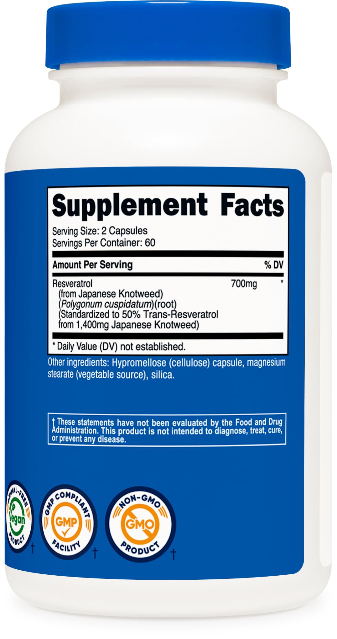 Nutricost Resveratrol 700mg – prise quotidienne recommandée avec repas
