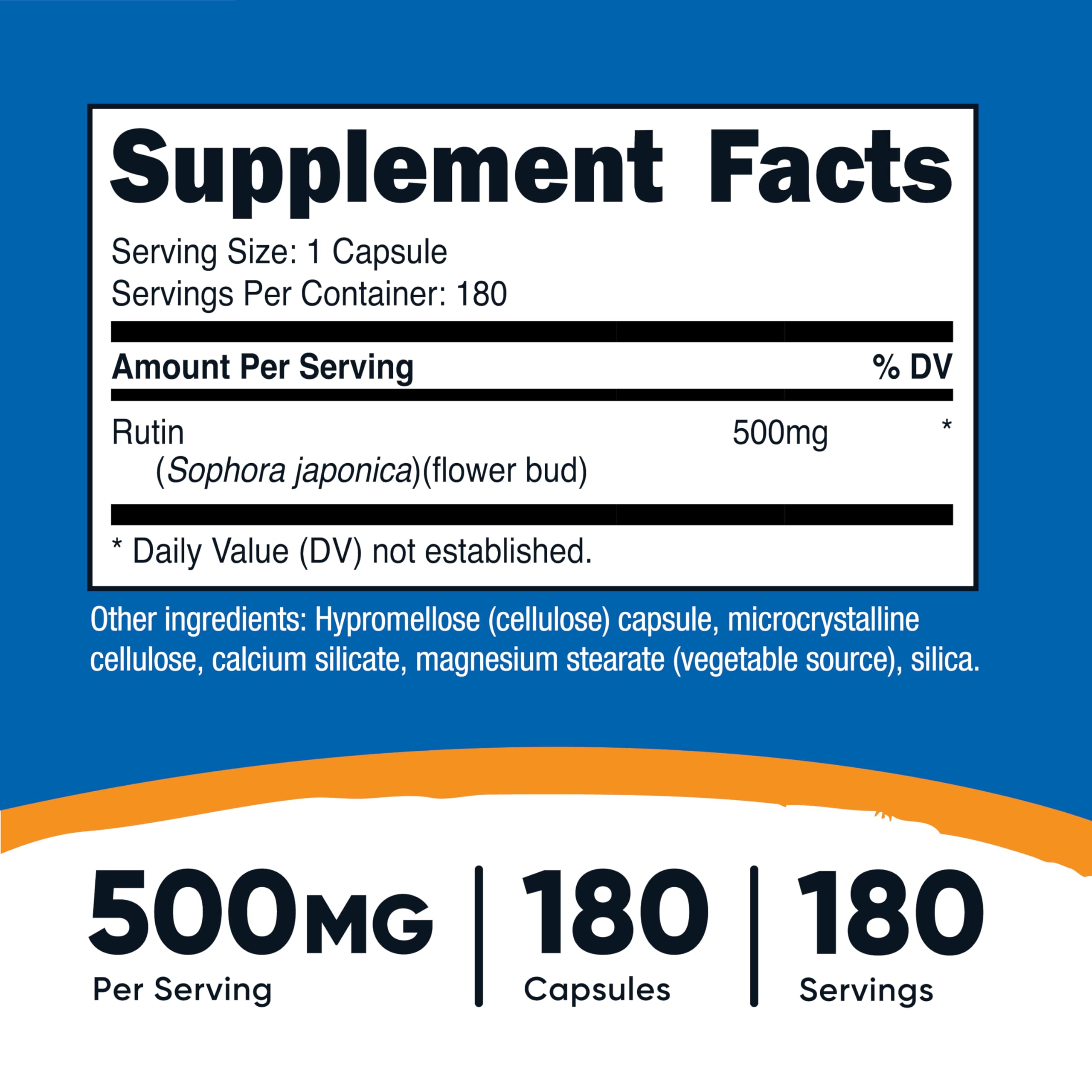 Nutricost Rutin – capsules végétariennes faciles à intégrer dans une routine quotidienne.