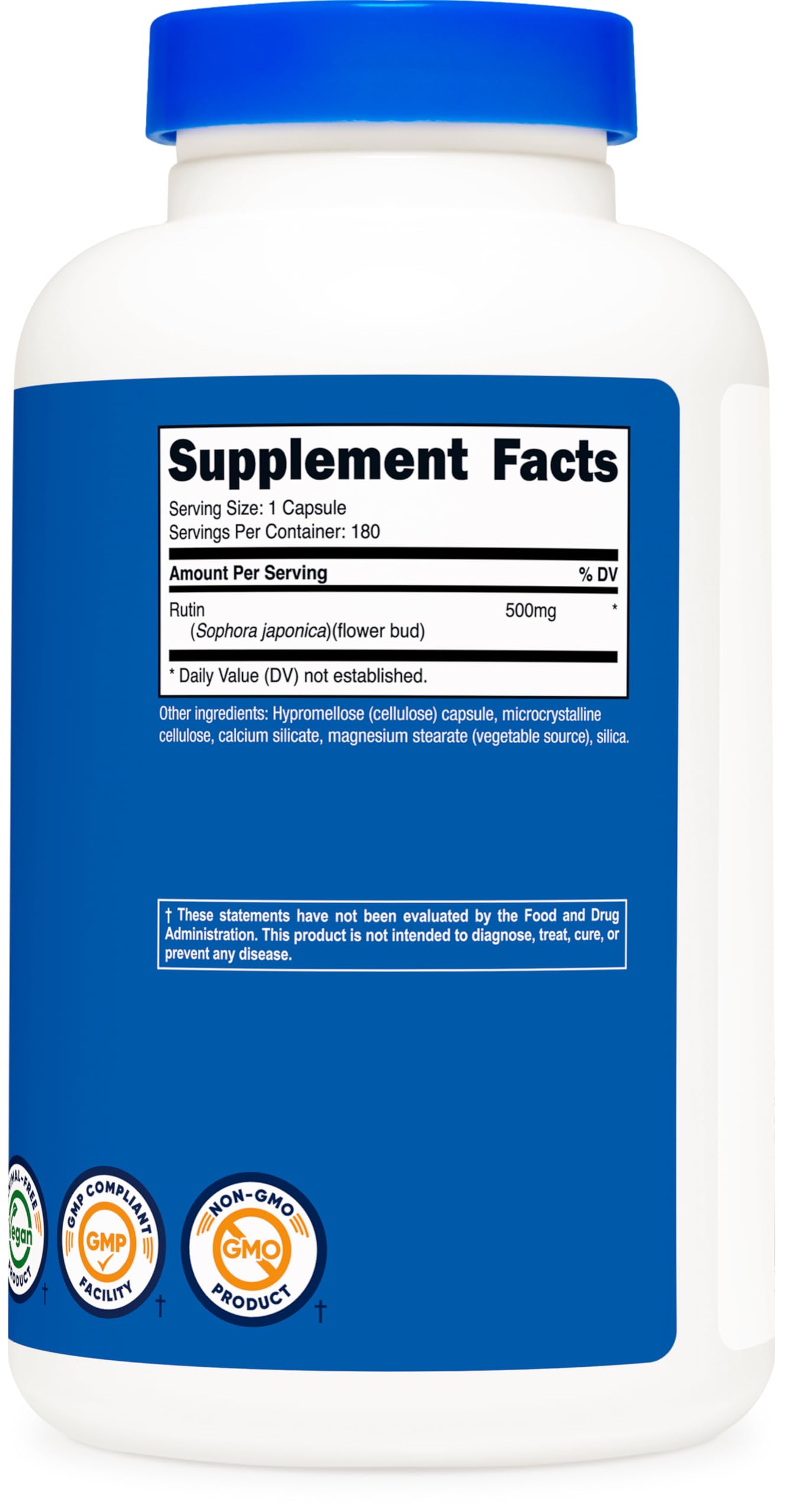 Nutricost Rutin – certifications GMP et FDA assurent un contrôle qualité.