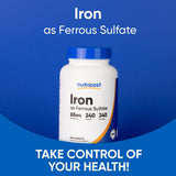 Nutricost sans OGM – sulfate ferreux 65 mg pour routine journalière.