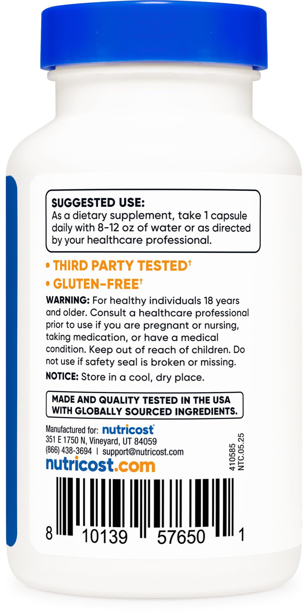 Nutricost Sauge Extrait: tableau d’utilisation pour intégrer facilement la routine.