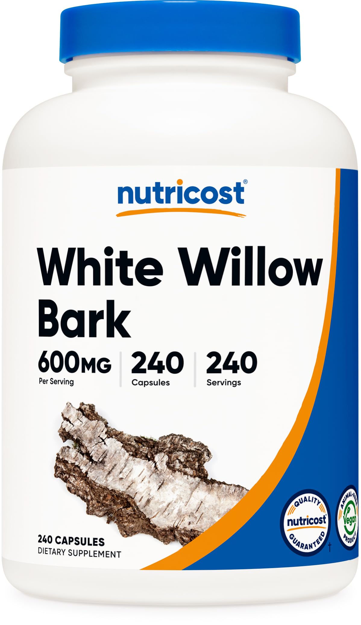 Nutricost Saule blanc 600mg capsules, faciles à prendre au quotidien.