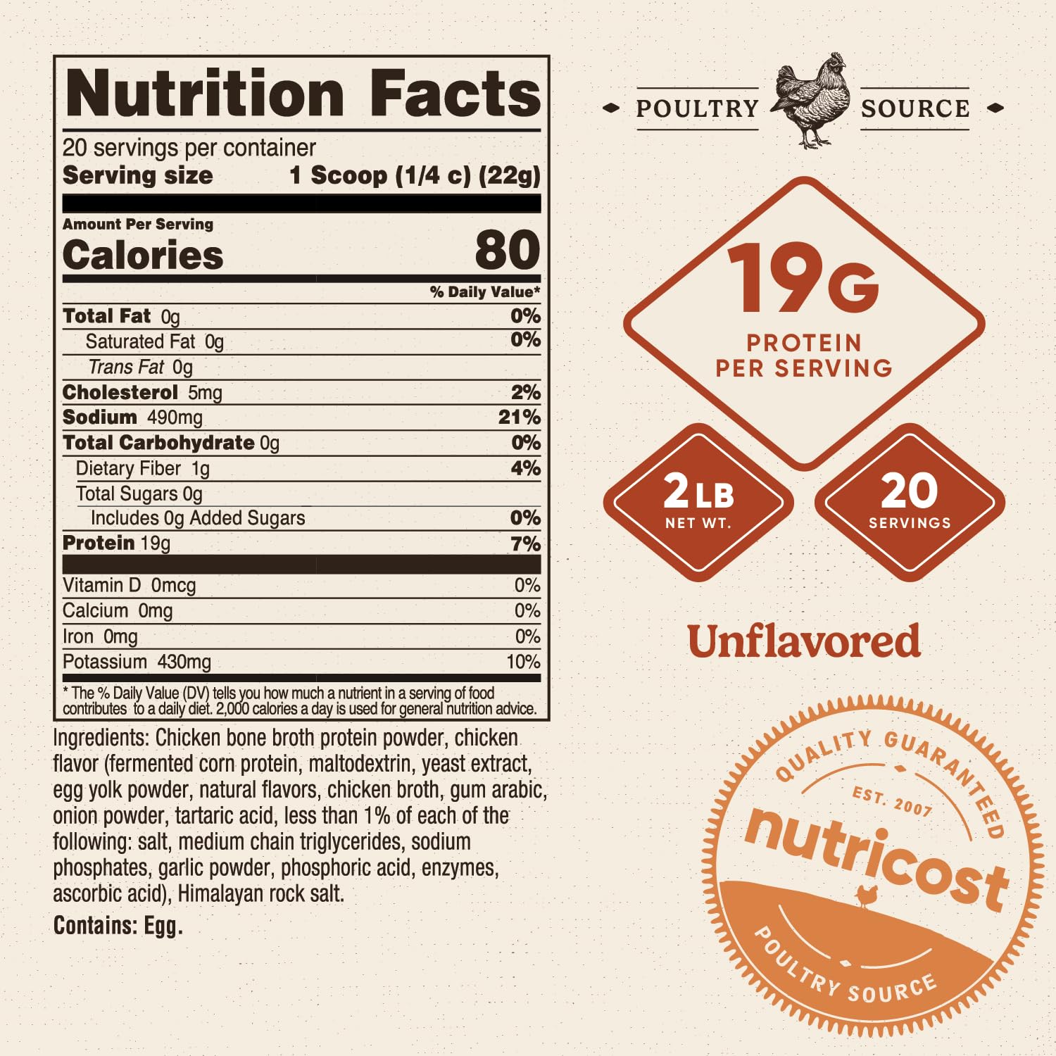 Nutricost Saveur Poulet Riche: idéal pour sauces et plats mijotés.