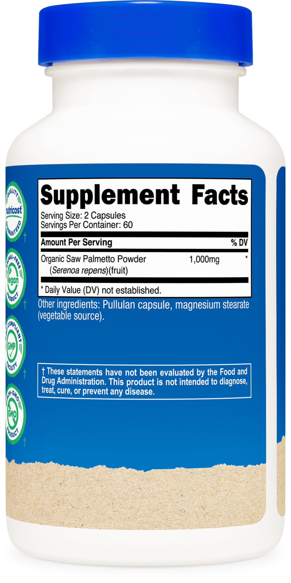 Nutricost Saw Palmetto, dosage quotidien : guide rapide pour deux gélules.