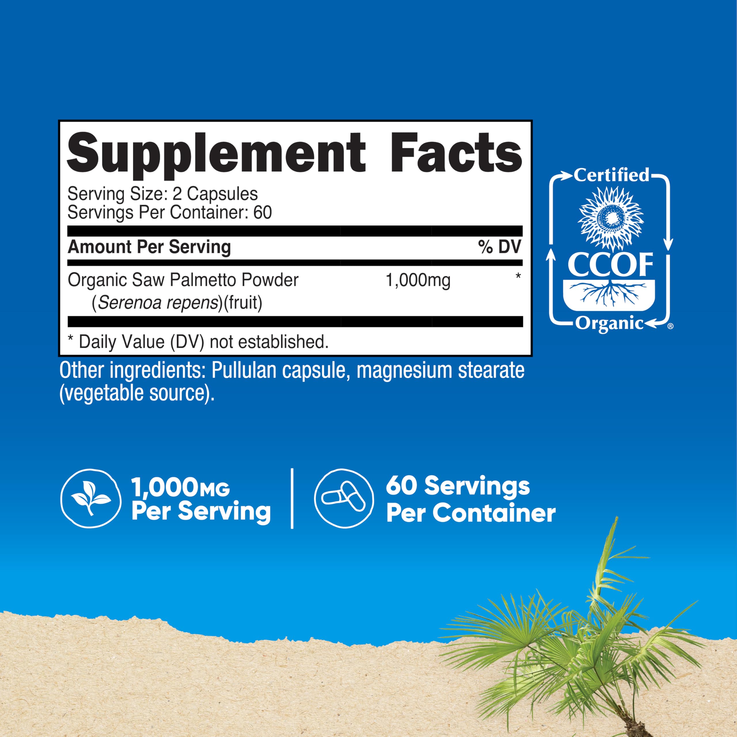 Nutricost Saw Palmetto, gélules : capsules végétariennes faciles à avaler.