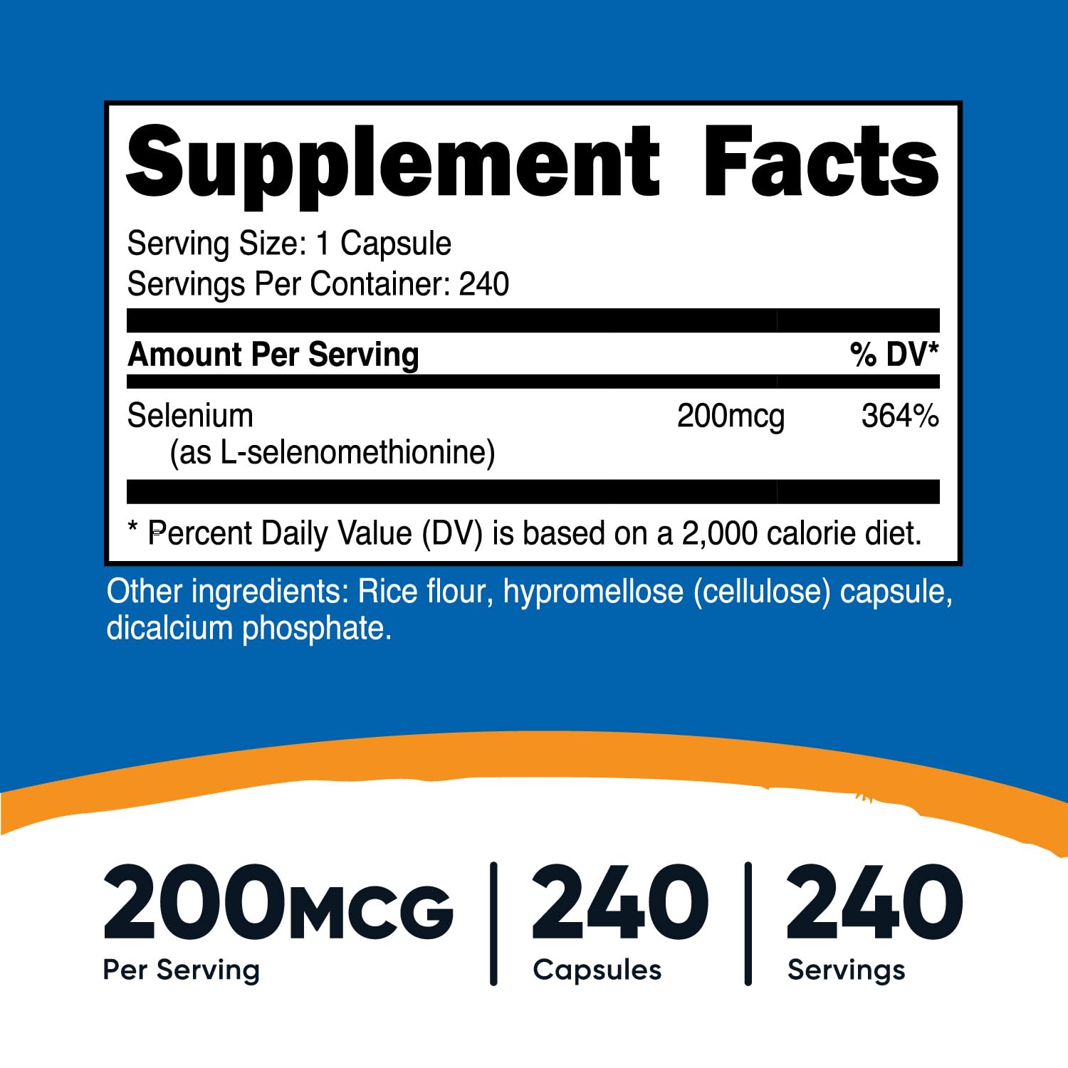 Nutricost Selenium capsules végétariennes faciles à prendre au quotidien.