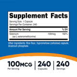 Étiquette Nutricost Selenium, formule fiable et sans OGM.