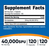 Capsules compactes Nutricost Serrapeptase, 40 000 SPU par capsule, prise facile au quotidien.