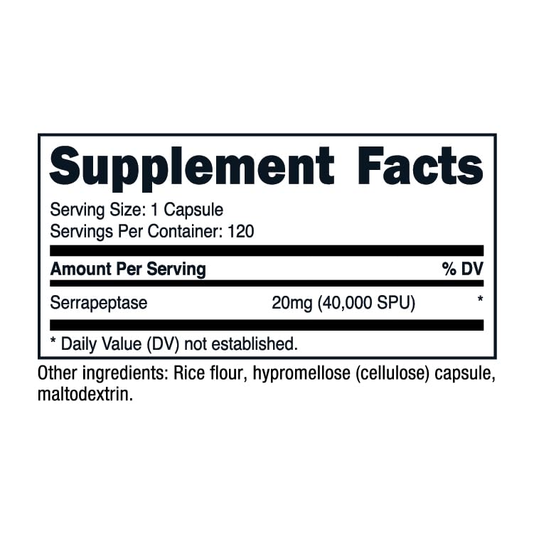 Capsules Nutricost Serrapeptase faciles à intégrer au rituel quotidien.