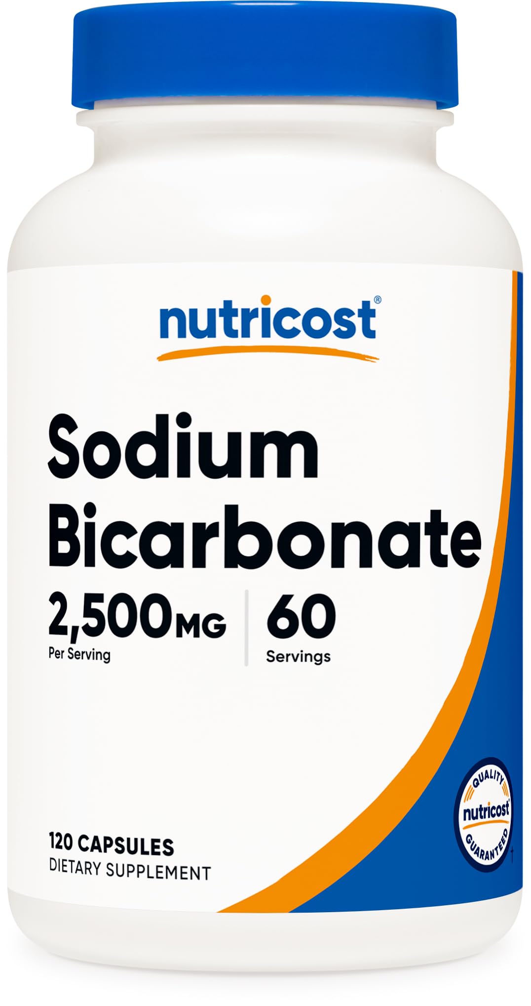 Nutricost Sodium Bicarbonate: bouteille de 120 capsules pour une utilisation quotidienne et vegan.