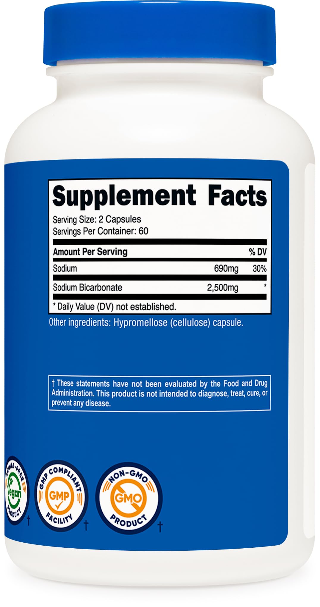 Nutricost Sodium Bicarbonate: certifications NSF et GMP garantissant une fabrication fiable.