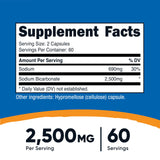 Nutricost Sodium Bicarbonate: emballage 60 portions, pratique pour votre routine régulière.