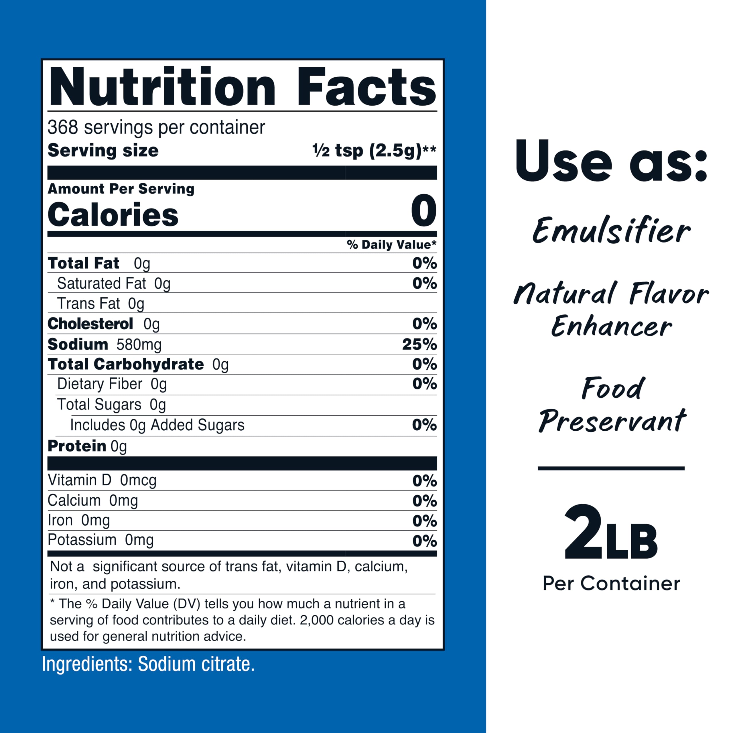 Nutricost Citrate de sodium – emulsifiant fromage pour sauces onctueuses